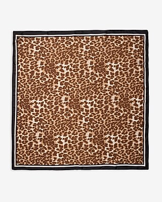 Satin Mini Leopard Print Scarf
