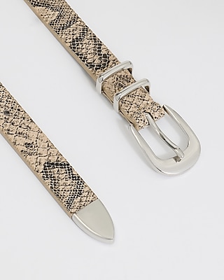 Snakeskin Silver Tipped Belt