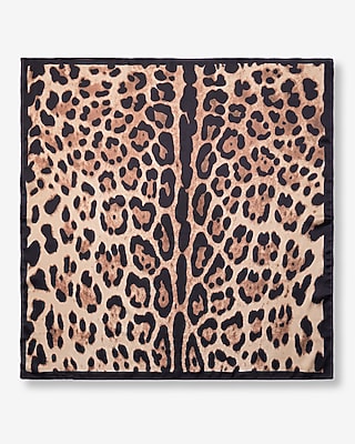 Satin Leopard Print Scarf