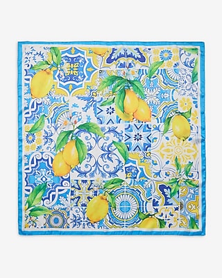 Satin Lemon Print Scarf