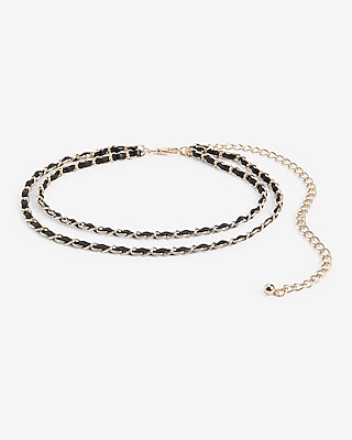 Double Rope Faux Leather Chain Belt