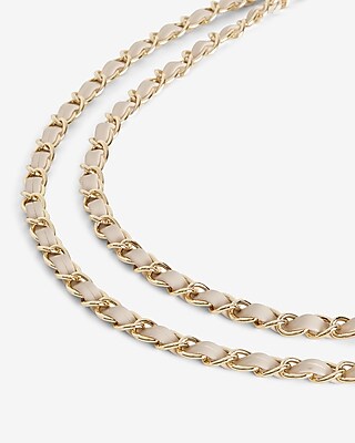Double Rope Faux Leather Chain Belt