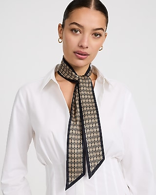 Satin Logo Print Twilly Scarf