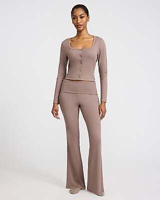 Fold Over Flare Pajama Pant