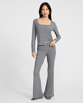 Fold Over Flare Pajama Pant