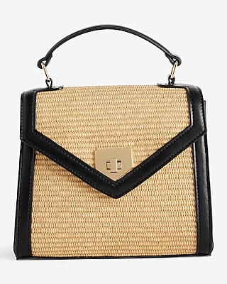 Leather Lined Woven Crossbody Bag