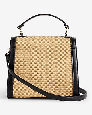 Leather Lined Woven Crossbody Bag