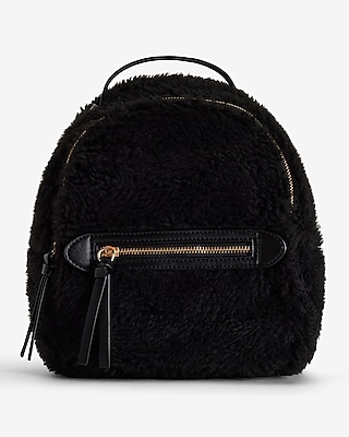 Grey Faux Fur Mini Backpack
