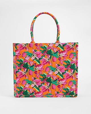 ORANGE PRINT TOTE:PRINT-ORANGE:NS