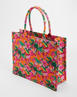 ORANGE PRINT TOTE:PRINT-ORANGE:NS