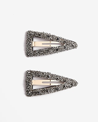 Set Of Two Shiny Rock Glitter Hair Clips
