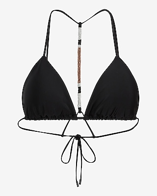 Triangle Beaded T-Back Body Contour Swim Top