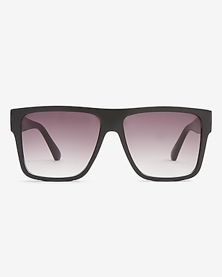 square shield thick frame sunglasses