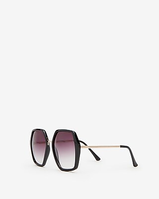 Purple Tinted Hexagon Sunglasses