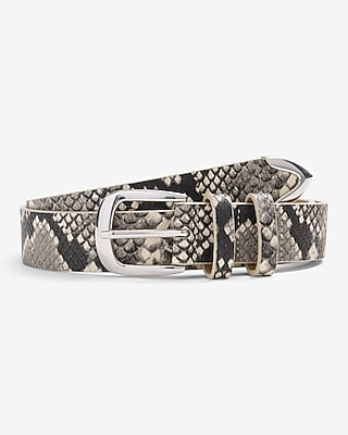 Snakeskin Silver Tipped Buckle Belt