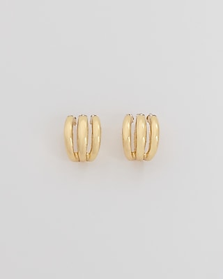 Mini Pave Rhinestone Hoop Earrings