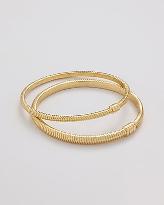 Textured Gold 2 Pack Bangle Bracelets