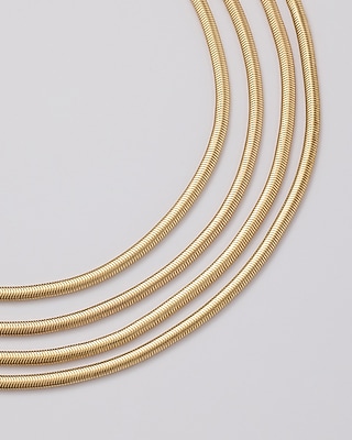 Triple-Strand Textured Gold Necklace
