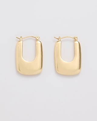 Chunky Rectangular Hoop Earrings