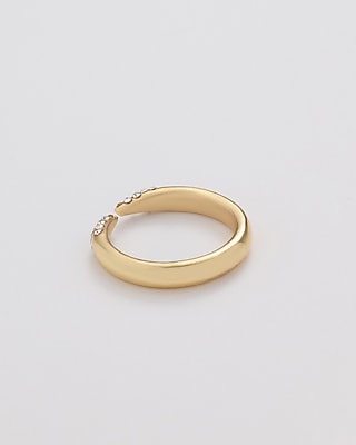 Pave Rhinestone Gold Ring