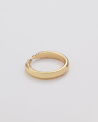 Pave Rhinestone Gold Ring