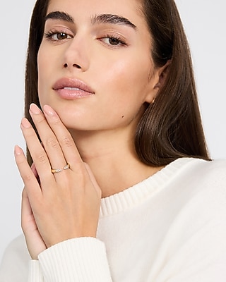 Pave Rhinestone Gold Ring