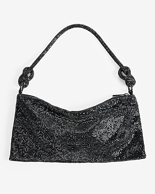 Rhinestone Knot Strap Slouch Bag