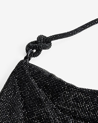 Rhinestone Knot Strap Slouch Bag