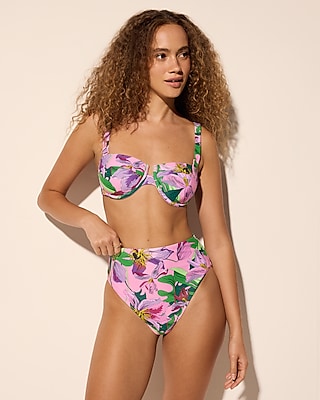 High Waisted Floral Body Contour Swim Bottom