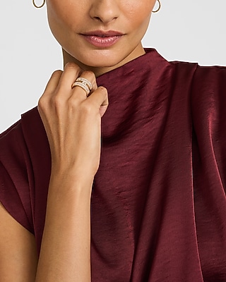 Rhinestone H Shape Ring