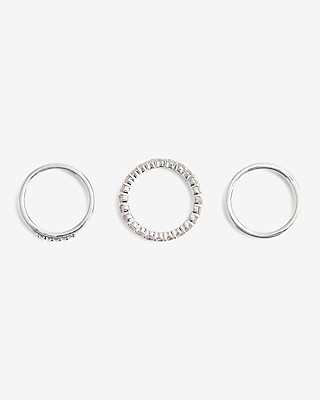 3 Piece Mixed Rhinestone Ring Set