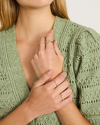 Gold Pearl Variety Four Pack Ring Set