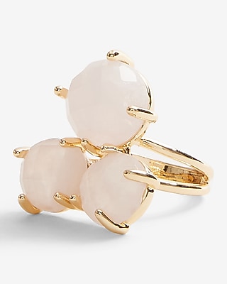 A23 3 STONE RING:SHINY GOLD:8