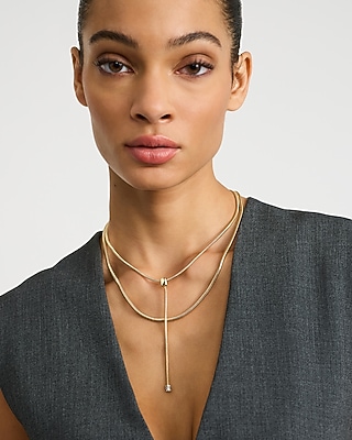 Layered Snake Chain Y Necklace