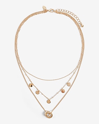 CORE 3RW KNOT PEND NK:SHINY GOLD:NS