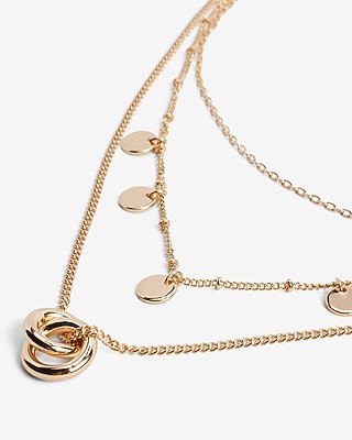 CORE 3RW KNOT PEND NK:SHINY GOLD:NS
