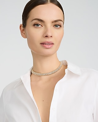 Gold Rhinestone Choker Necklace