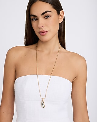 Gold Drop Pendant Statement Necklace