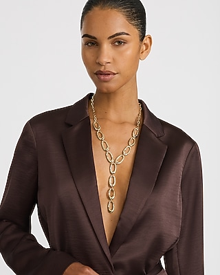 Gold Chain Statement Y Necklace