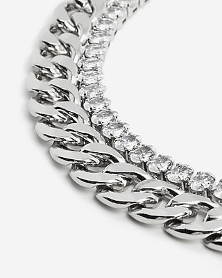 2 Row Diamond Chain Necklace