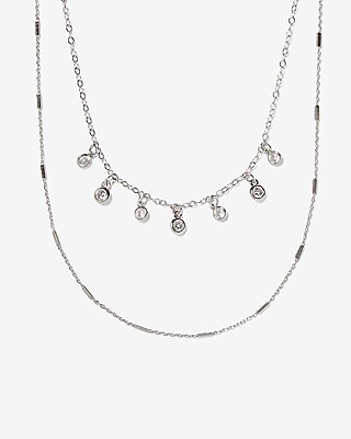 Double Row Bezel Necklace