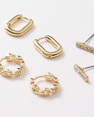 Gold Chain Variety 3 Pack Earrings