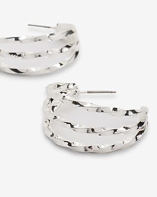 F23 HAMMERED 3 RW HOOP:SHINY GOLD:NS