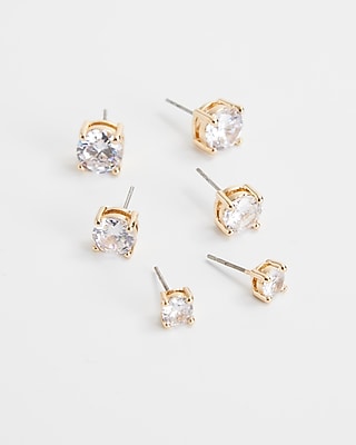 Variety 3 Pack Round Stud Earrings