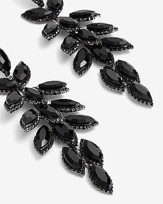 Rhinestone Leaf Drop Earrings