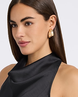 Gold Twisted Sculpted Drop Earrings