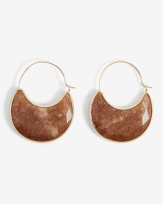 Stone Dome Wire Earrings