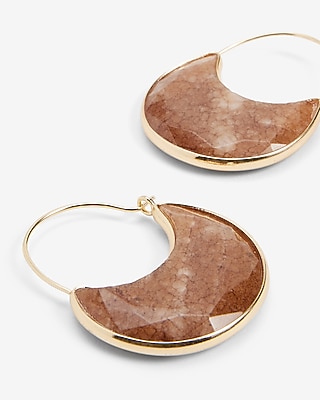 Stone Dome Wire Earrings
