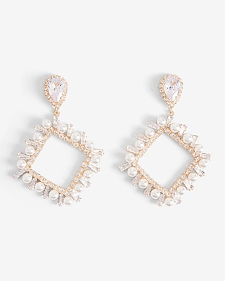 NOV22 CZ POST PEARL MIX TRIANGLE DROP:SHINY GOLD:NS