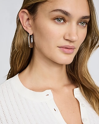 Chunky Rectangle Hoop Earrings